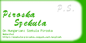 piroska szekula business card